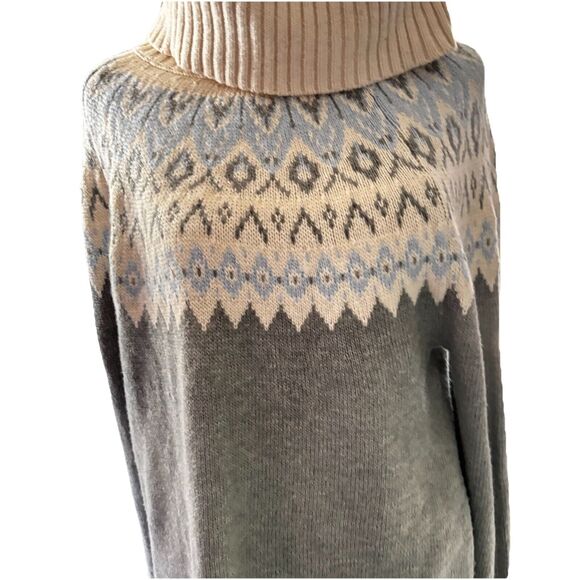 Banana Republic Sweaters - Banana Republic Cowl Neck Fair Isle Long Sweater Size S Winter Casual Academia